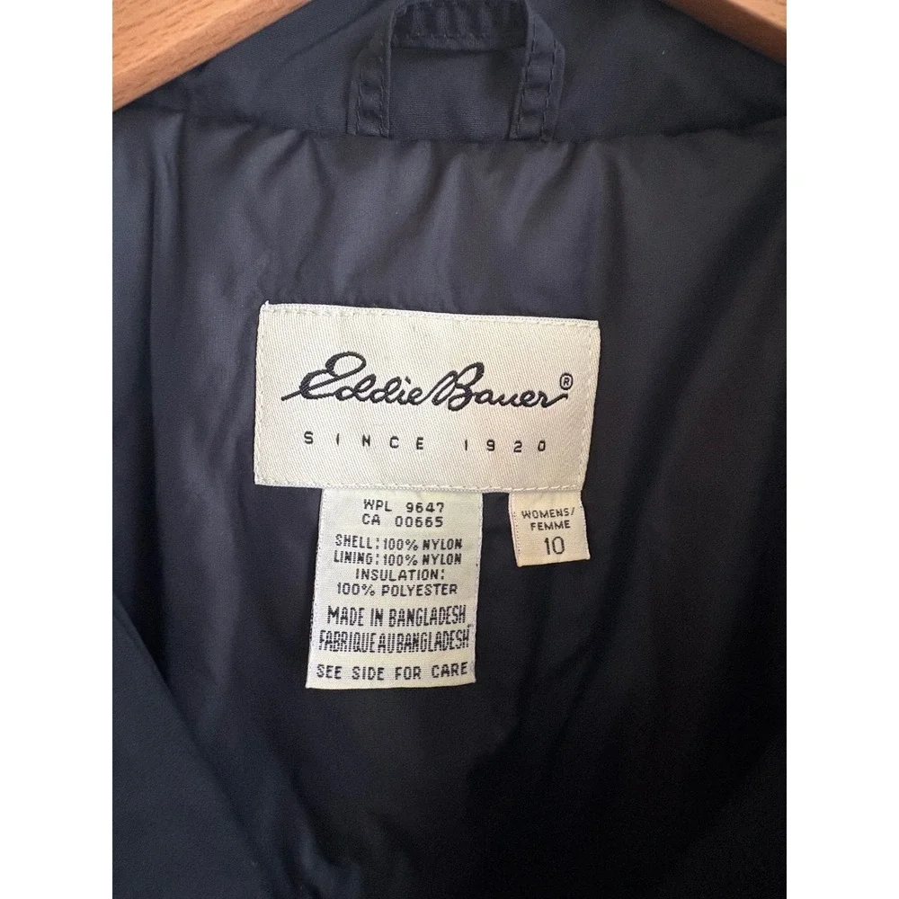 Eddie Bauer Vintage Women 10 Black Insulated Ski Suit One Piece Snow Suit Belted